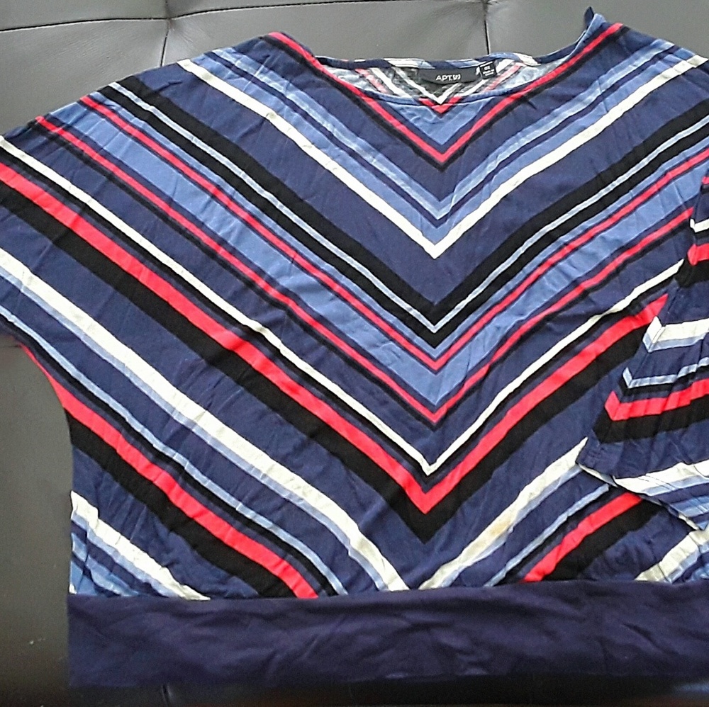 Apt 9 Colorful Chevron knit crop Dolman tee